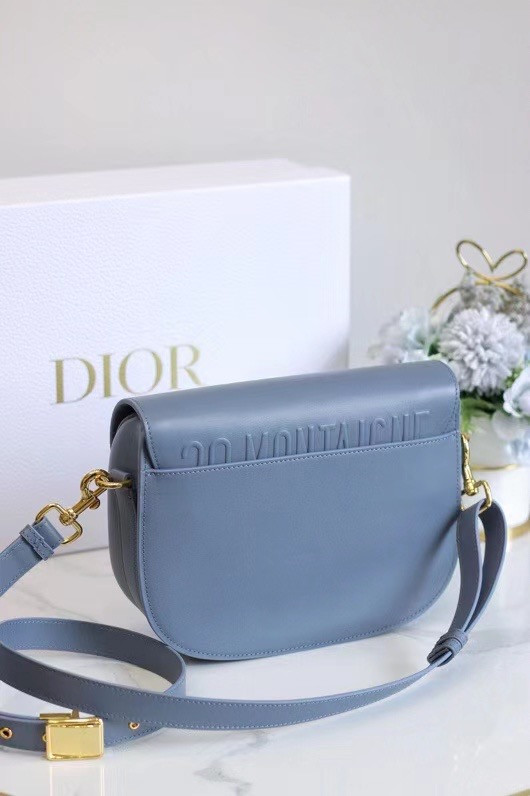 Christian Dior MEDIUM DIOR BOBBY BAG Blue Box Calfskin