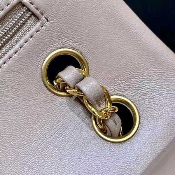 CHANEL  Gris Tourterelle Lambskin Leather Classic Double Flap 2.55 Shoulder Bag With Gold Hardware