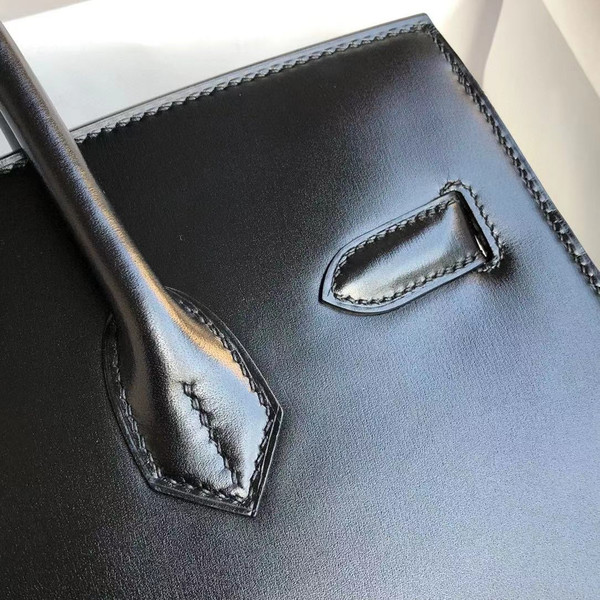 Hermes Black Sellier Birkin 30 Box Calf PHW