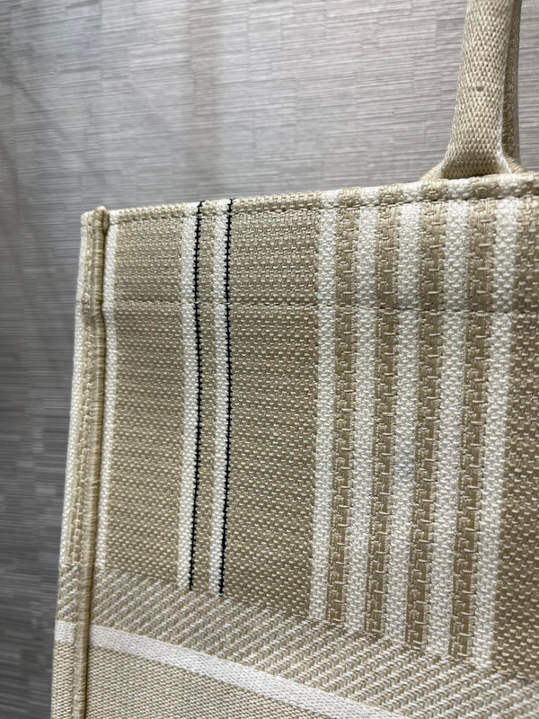 Christian Dior DIOR BOOK TOTE Beige Stripes Embroidery Reference: M1286ZJAT_M925