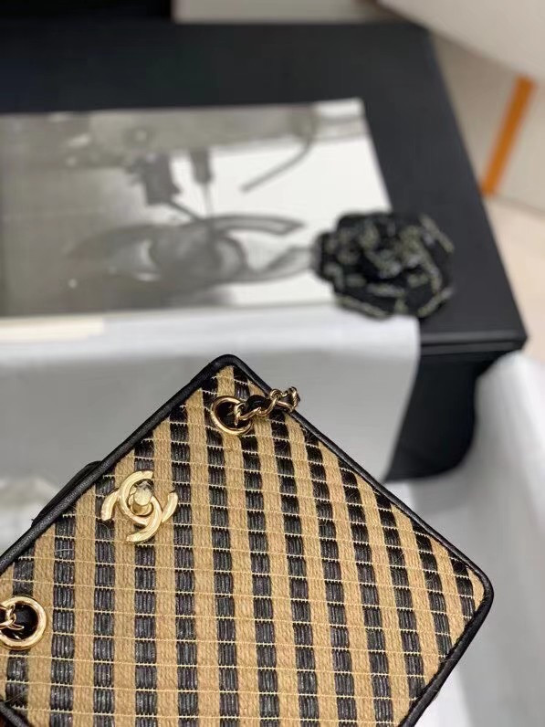 Chanel Raffia, Jute Thread drawstring bag