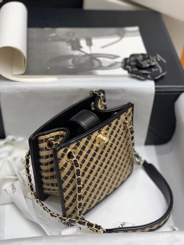 Chanel Raffia, Jute Thread drawstring bag