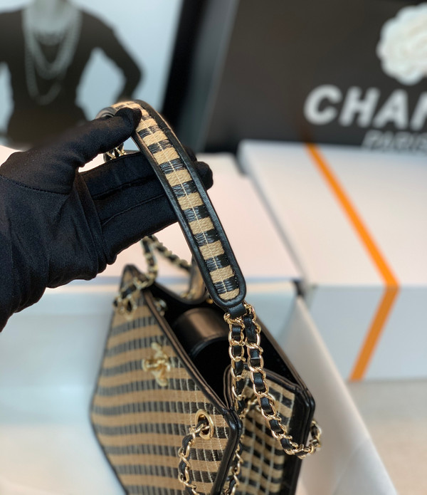 Chanel Raffia, Jute Thread drawstring bag
