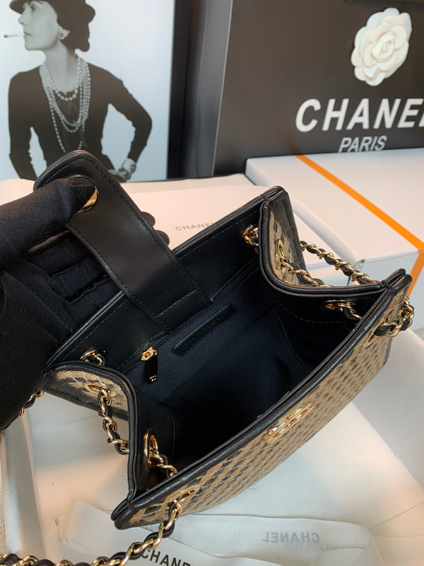 Chanel Raffia, Jute Thread drawstring bag