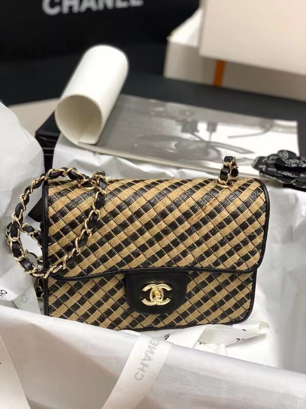 Chanel Raffia, Jute Thread small flap bag
