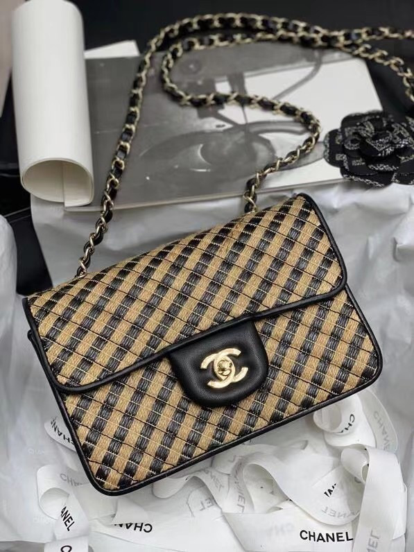 Chanel Raffia, Jute Thread small flap bag