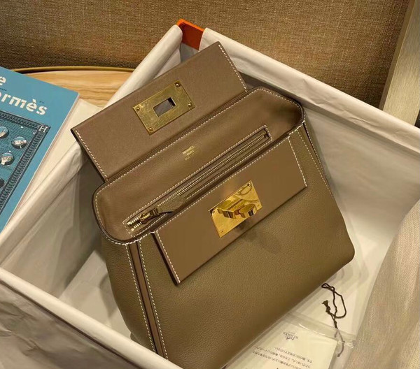Hermès Mini 24/24 – 21 Bag Etoupe  Evercolor/Swift leather Palladium hardware
