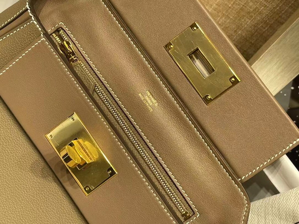 Hermès Mini 24/24 – 21 Bag Etoupe  Evercolor/Swift leather Palladium hardware
