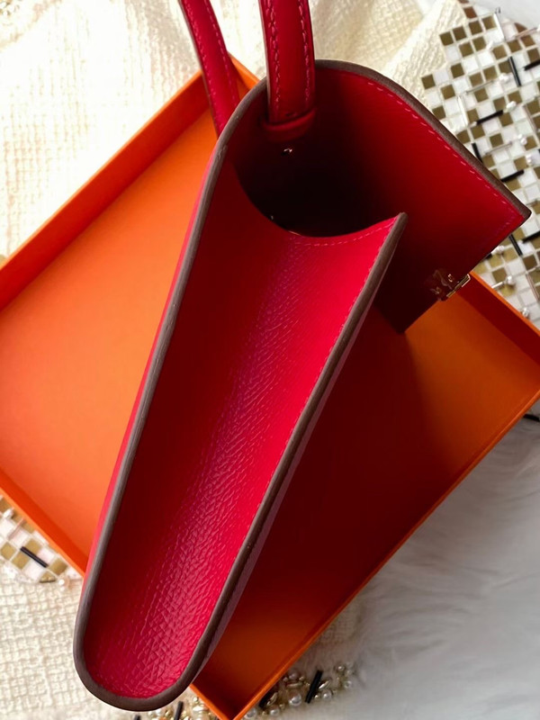 Hermes Clic 16 wallet Red Epsom Leather With Gold Hardware