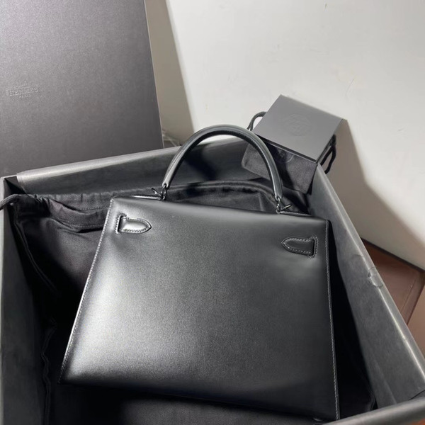 Hermès SO Black Box Sellier Kelly 28cm Black Hardware