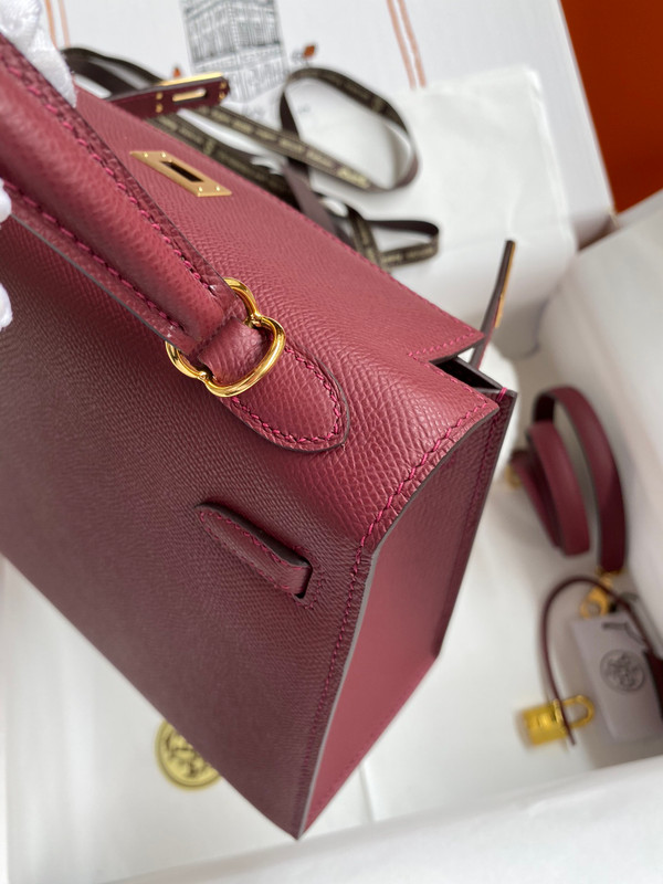 HERMES KELLY 28 SELLIER BORDEAUX EPSOM GOLD HARDWARE