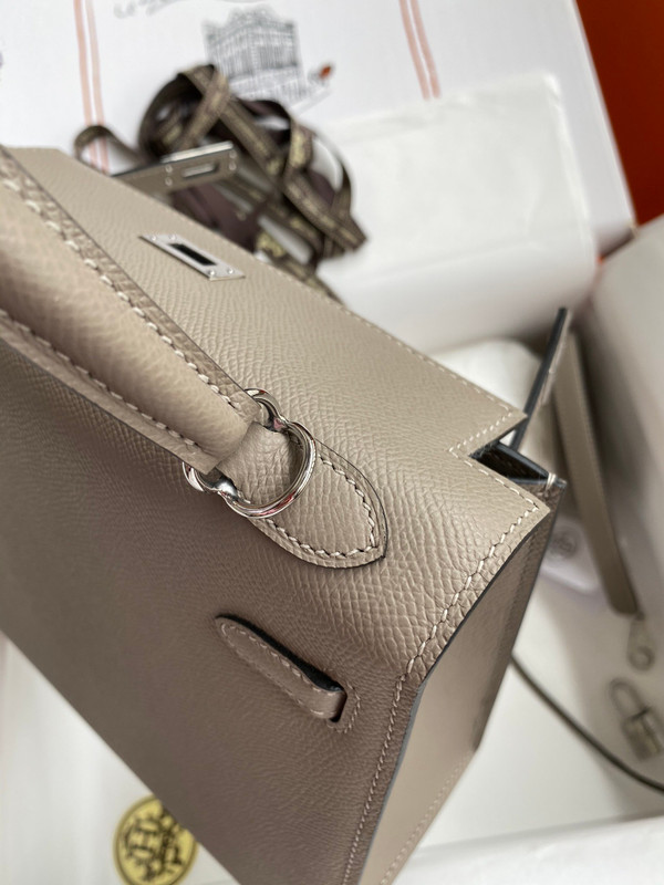 HERMES KELLY 28 SELLIER M8 GRIS ASPHALTE EPSOM PALLADIUM HARDWARE