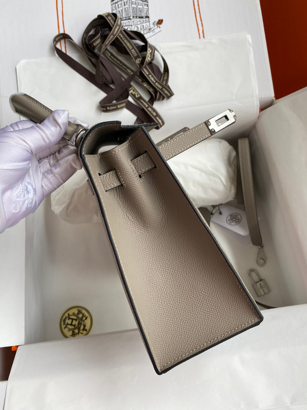HERMES KELLY 28 SELLIER M8 GRIS ASPHALTE EPSOM PALLADIUM HARDWARE