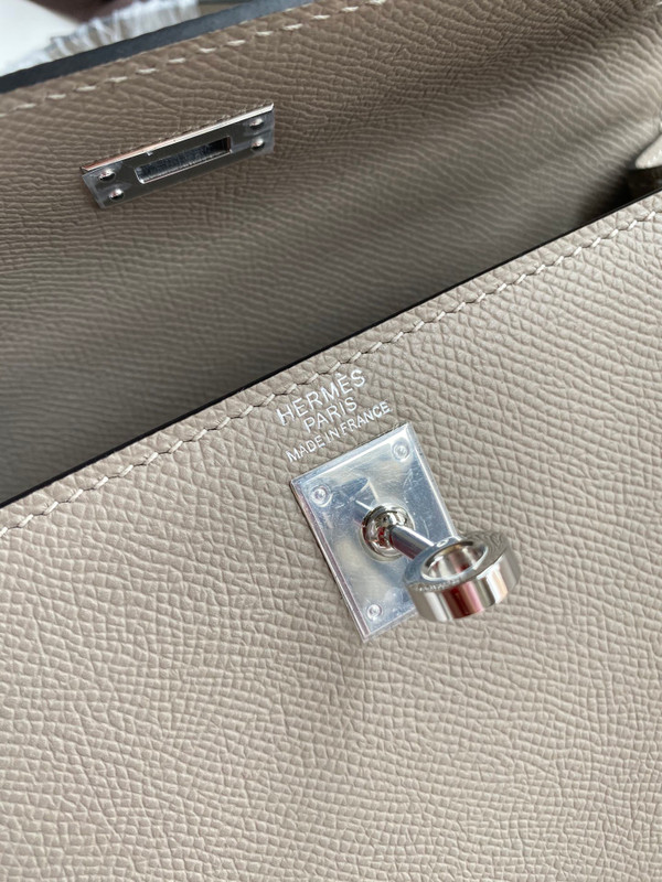 HERMES KELLY 28 SELLIER M8 GRIS ASPHALTE EPSOM PALLADIUM HARDWARE