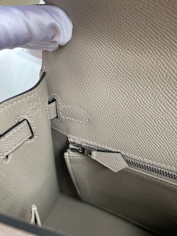 HERMES KELLY 28 SELLIER M8 GRIS ASPHALTE EPSOM PALLADIUM HARDWARE