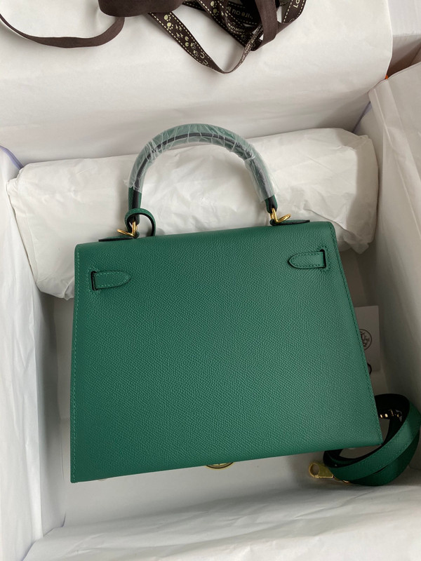 HERMES KELLY 28 SELLIER  Z6 MALACHITE EPSOM GOLD HARDWARE