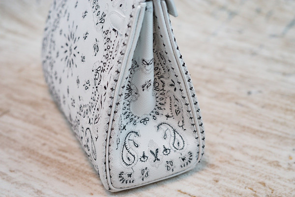 Hermes x Jay Ahr Special Edition custom-embroidering White Kelly 28 Bag Epsom Leather Palladium Hardware