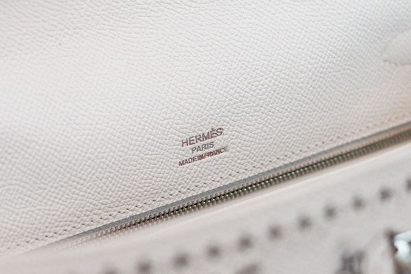 Hermes x Jay Ahr Special Edition custom-embroidering White Kelly 28 Bag Epsom Leather Palladium Hardware
