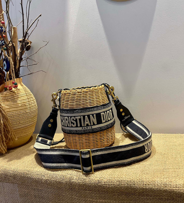 Christian Dior DIOR WICKER BUCKET BAG