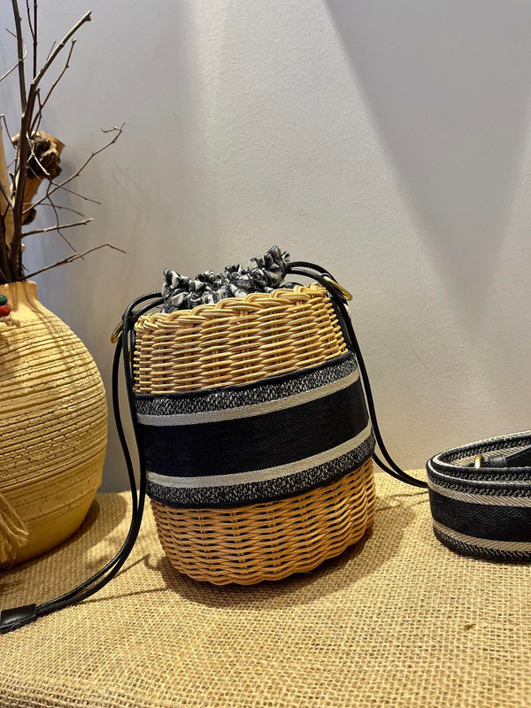 Christian Dior DIOR WICKER BUCKET BAG