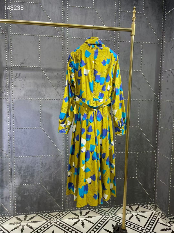 Gucci Tulip print cotton linen dress
