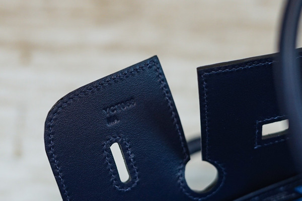 Hermes Limited Edition Cargo Birkin 25 cm Blue Swift and canvas