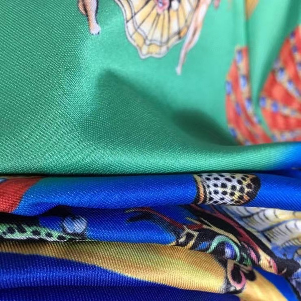 Versace TRÉSOR DE LA MER PRINT MIDI DRESS GREEN