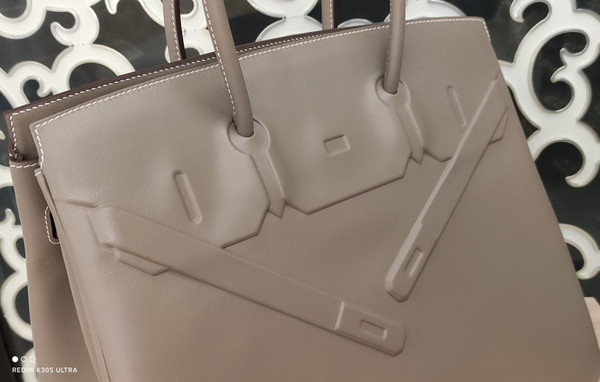 Hermes Shadow Birkin 35 Etoupe Swift Palladium Hardware