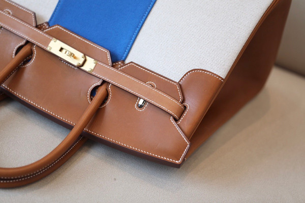Hermes Birkin 35 Flag Bag Tan BlueToile Limited Edition