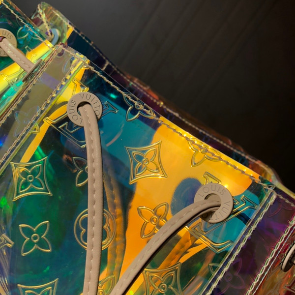 Louis Vuitton Christopher GM Prism Iridescent Monogram PVC Logo Backpack Bag