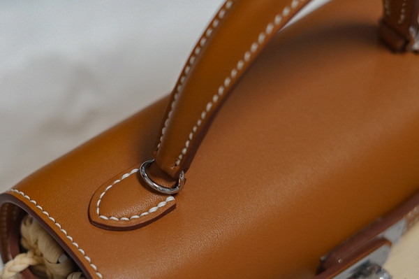 HERMES KELLY 20 MINI PICNIC GOLD SWIFT PALLADIUM HARDWARE