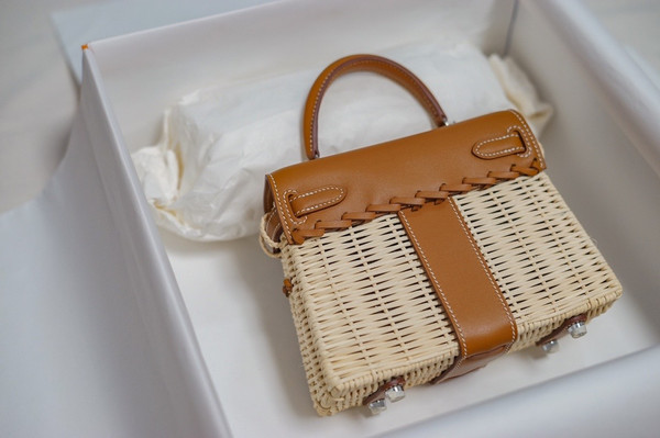 HERMES KELLY 20 MINI PICNIC GOLD SWIFT PALLADIUM HARDWARE
