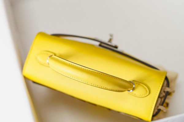 HERMES KELLY 20 MINI PICNIC JAUNE DE NAPLES YELLOW  SWIFT PALLADIUM HARDWARE