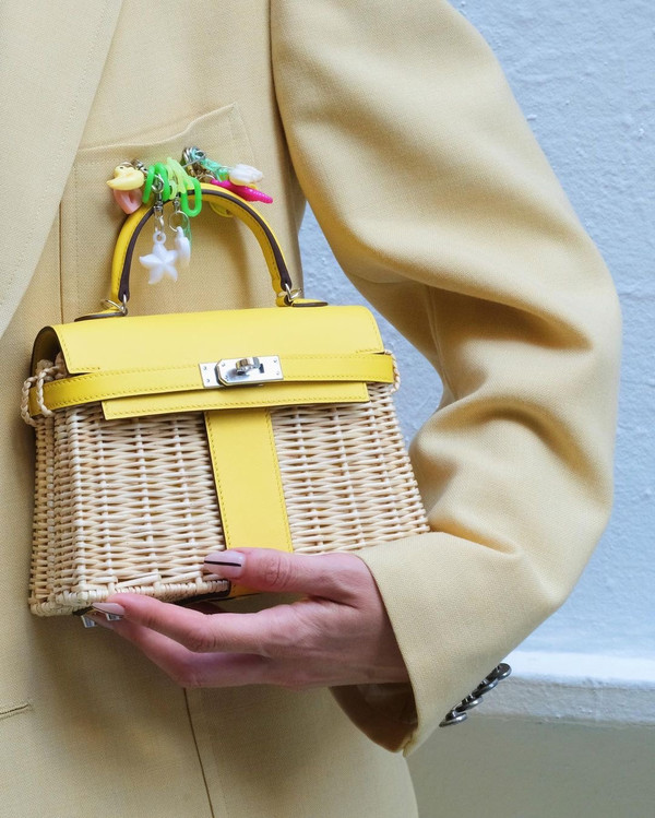 HERMES KELLY 20 MINI PICNIC JAUNE DE NAPLES YELLOW  SWIFT PALLADIUM HARDWARE