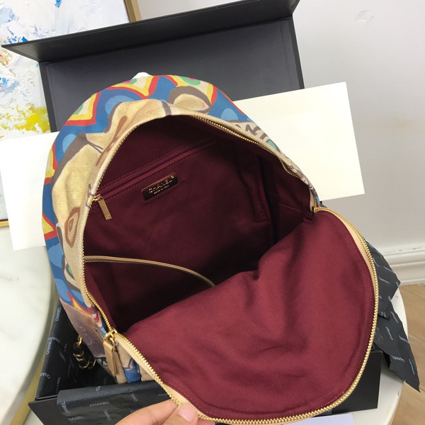 CHANEL Limited Edition Backpack Calfskin, Cotton & Gold-Tone Metal 29 Rue Cambon