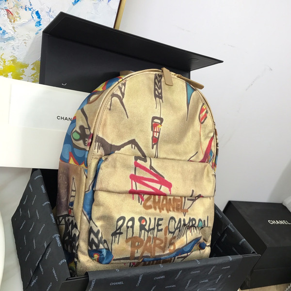 CHANEL Limited Edition Backpack Calfskin, Cotton & Gold-Tone Metal 29 Rue Cambon
