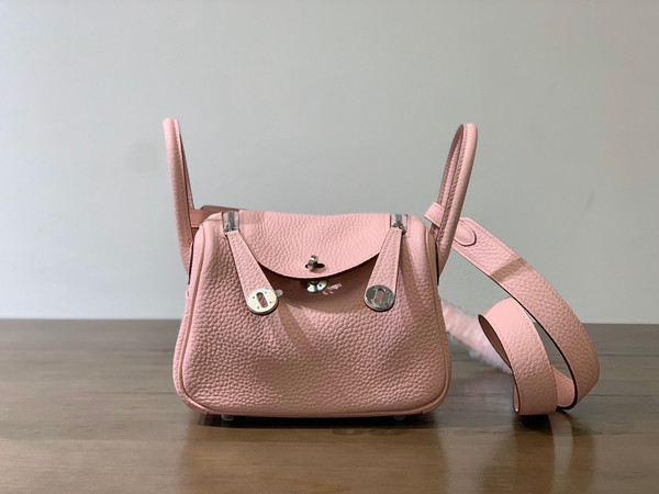 Hermes Mini Lindy 20cm Bag Sakura Pink Togo Palladium  Hardware