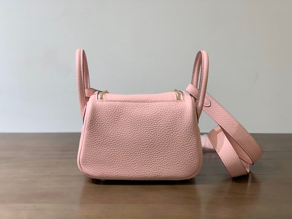 Hermes Mini Lindy 20cm Bag Sakura Pink Togo Gold Hardware