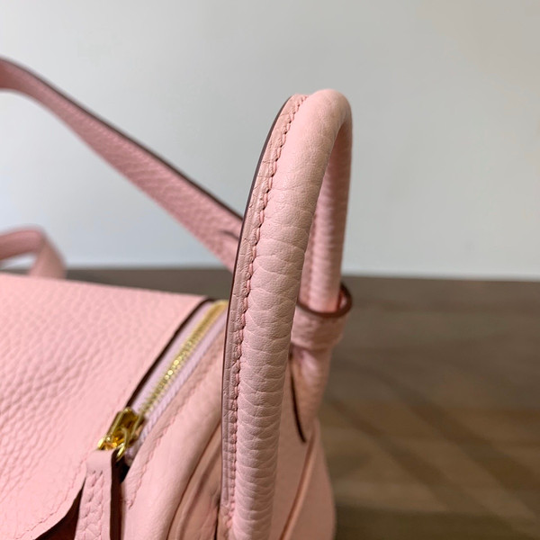 Hermes Mini Lindy 20cm Bag Sakura Pink Togo Gold Hardware
