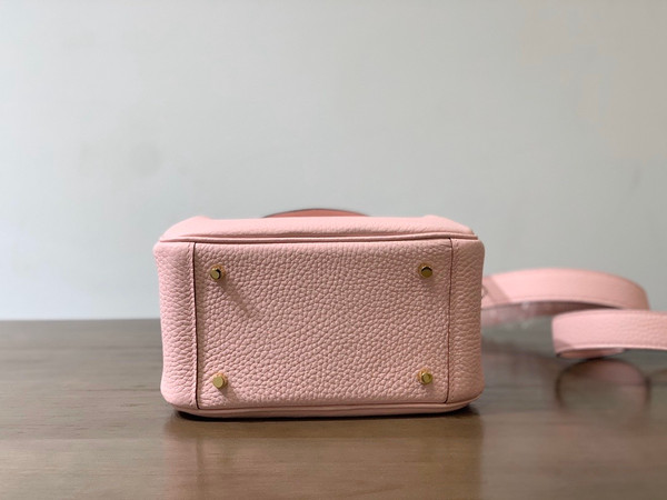 Hermes Mini Lindy 20cm Bag Sakura Pink Togo Gold Hardware