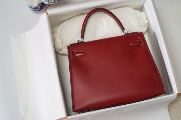 Hermes Limited Edition Bordeaux Kelly 28cm Lettre E Epsom PHW