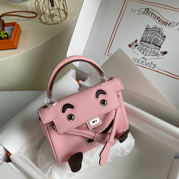 Hermes Quelle Idole Kelly Doll Bag 3Q Sakura Pink Swift Palladium Hardware