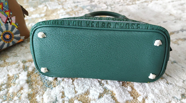 Hermes Green Embroidered Pink Floyd Album Mini Bolide Bag by JAY AHR