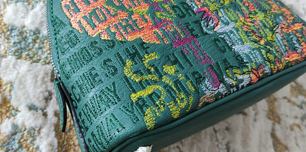 Hermes Green Embroidered Pink Floyd Album Mini Bolide Bag by JAY AHR