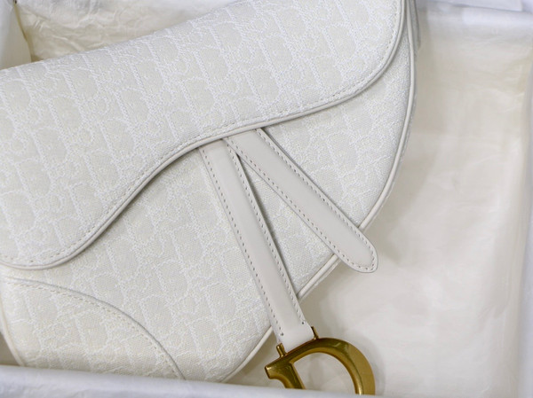 Christian Dior SADDLE BAG White Dior Oblique Jacquard