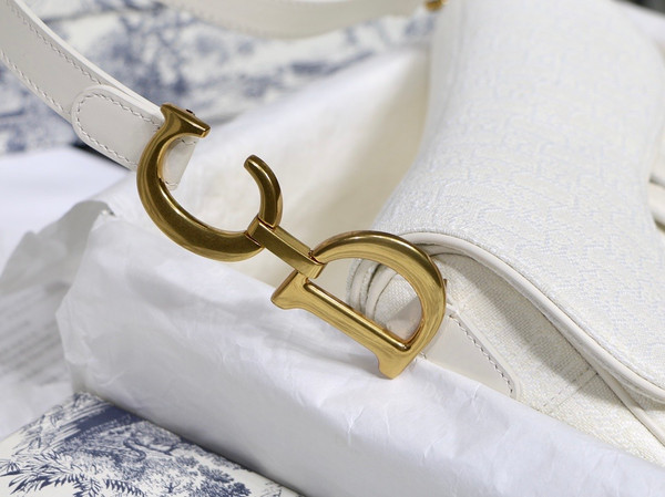 Christian Dior SADDLE BAG White Dior Oblique Jacquard