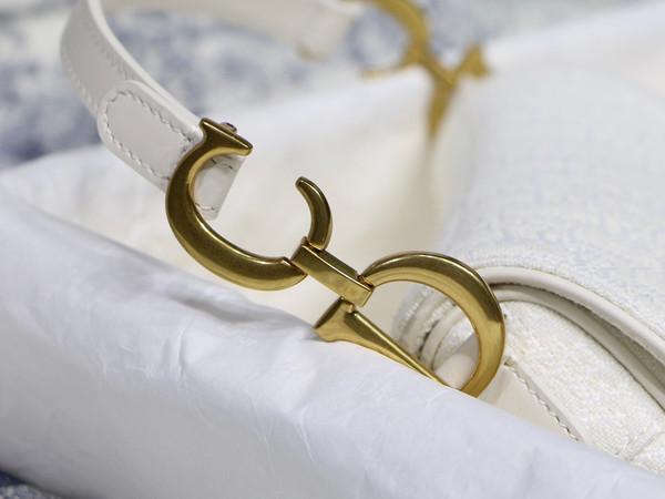 Christian Dior Mini SADDLE BAG White Dior Oblique Jacquard