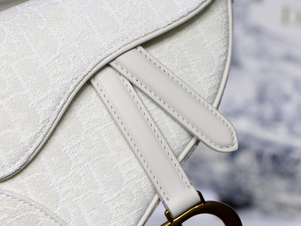 Christian Dior Mini SADDLE BAG White Dior Oblique Jacquard