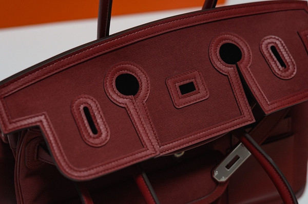 Hermes Limited Edition Cargo Birkin 35 cm Bordeaux Swift and canvas