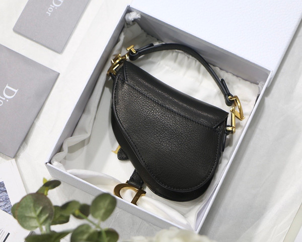 Christian MICRO SADDLE BAG Black Goatskin